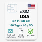 eSIM USA bis zu 50GB Mobile Data digitale e SIM United States Vereinigte Staaten