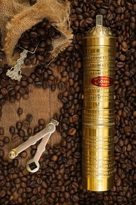 SOZEN Türkische Handgefertigte Messing Kaffeemühle Mühle Gerade 22 cm 9 Zoll