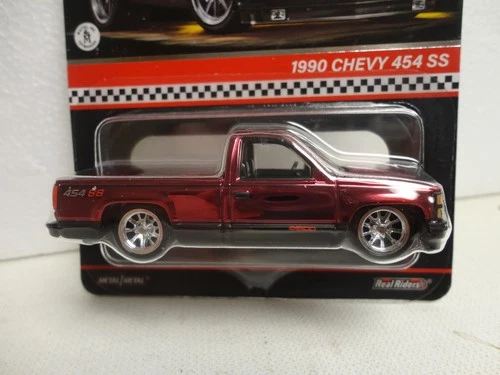 Hot Wheels 1990 CHEVY 454 SS Chrome Dark Red '90 Pickup Truck RLC Red Line Club
