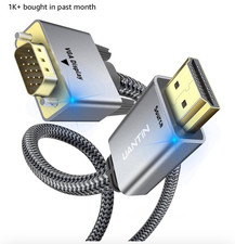 HDMI to VGA Cable Adapter 6FT Anti-Interference Gold-Plated 1080P