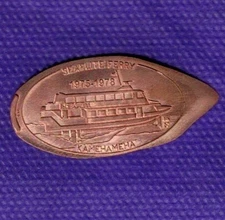 HAWAII SEAFLITE FERRY 1975-1978 Kamehameha Elongated Pressed Copper Penny