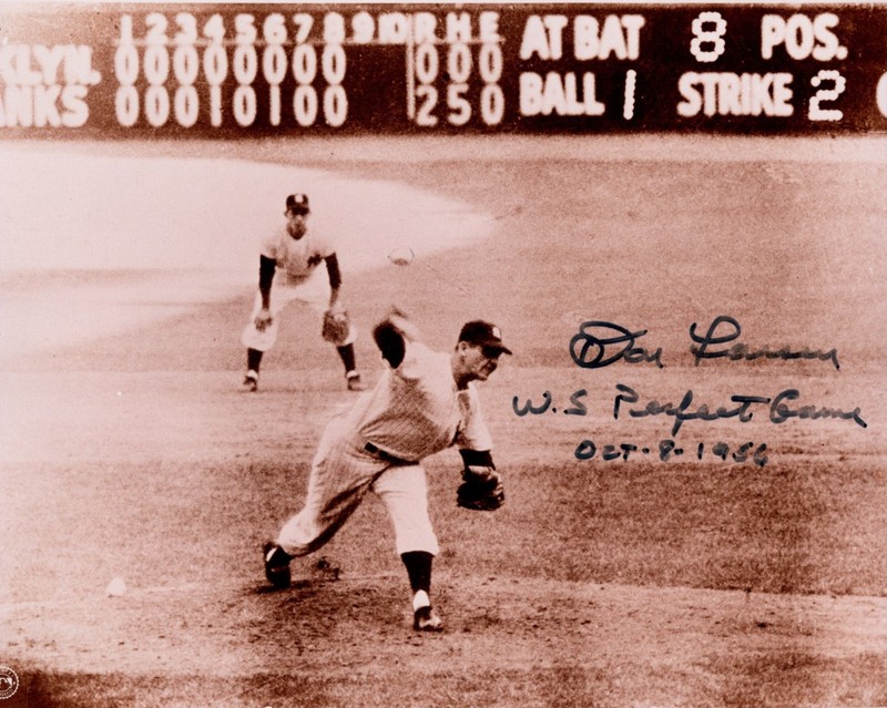 DON LARSEN 8 x 10 Color Photo,  Auto Ticket COA