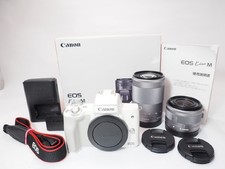 Canon EOS Kiss M White 15-45mm STM 55-200mm STM Genuine Double Zoom Set Tube CN