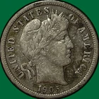 1905-S Barber Dime Extremely Fine XF Coin #45275