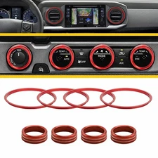 4X Vent Trim Covers+Control Ring Knobs Audio Radio Set For Toyota Tacoma 2016-22