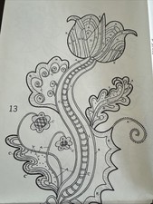 #7 VTG Crewel Embroidery Pattern Sheet x25 Fl...