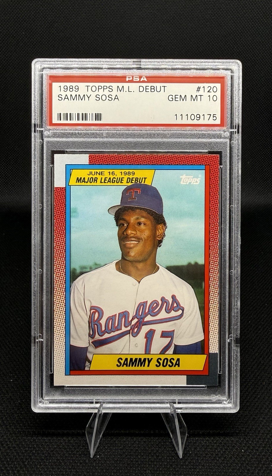 1989-90 Topps Major League Debut 1989 - Sammy Sosa #120 (RC) PSA Gem Mint 10