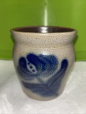 Gorgeous! Vtg BBP Pottery Cobalt Blue Salt Glaze Crock/Vase 1992   4 “ High