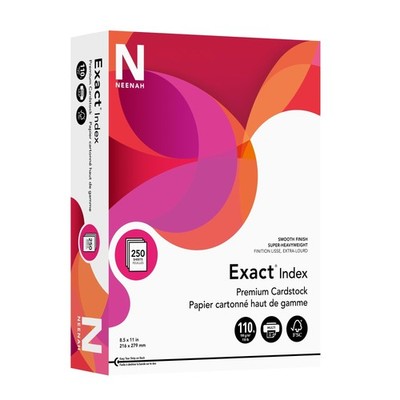 Neenah Exact 30% Recycled Extra-Heavyweight Index Card Stock, 8 1/2in. x 11in.,