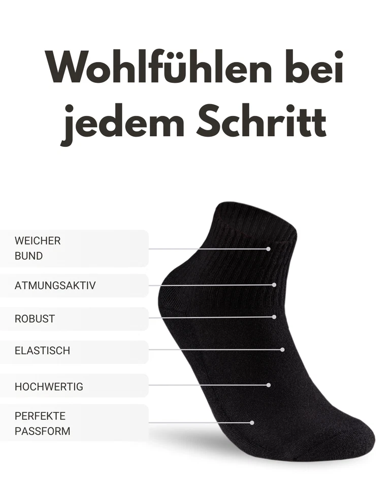 10-100 Paar Tennissocken Quarter Sportsocken Herren Damen Socken Baumwolle - Bild 3 von 4