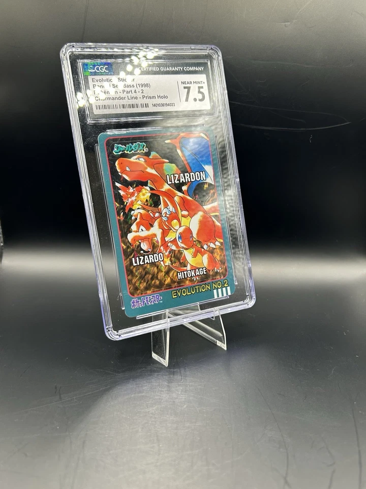 Charizard Bandai Sealdass Evolution Sticker Part 4 No. 2 Prism Holo CGC 7.5 Nm+ - Image 3 of 3