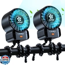 AMTIFO 2-Pack Stroller Fan for Baby: USB Rechargeable, Quiet, Adjustable and 