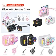 For Insta360 Go Ultra Silicone Protective Case with Detachable Lens Cap  Strap