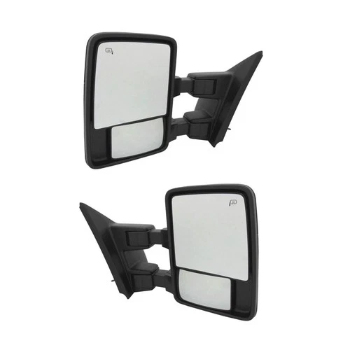 Mirror Towing Black Power Folding Heat Memory Turn Pair Set for 13-14 Ford F150