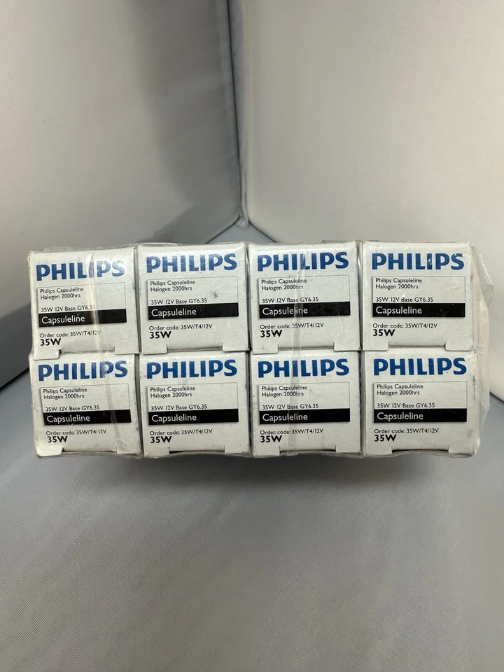 8 PACK Factory Sealed - Philips Capsuleline 2-Pin 35W 12V Gy6.35 Bulb BC35W/T4 - Image 4 of 4