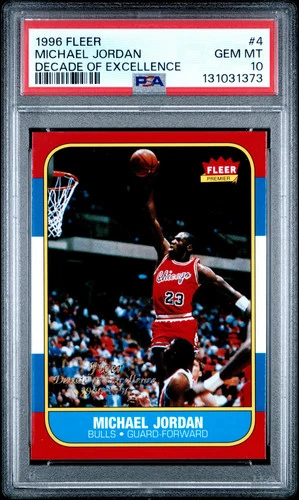 1996 Fleer #4 - Michael Jordan Decade of Excellence PSA 10 Gem Mint (373)
