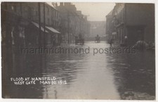 Flood at Mansfield, West Gate May 30th 1912 RP Postcard B782