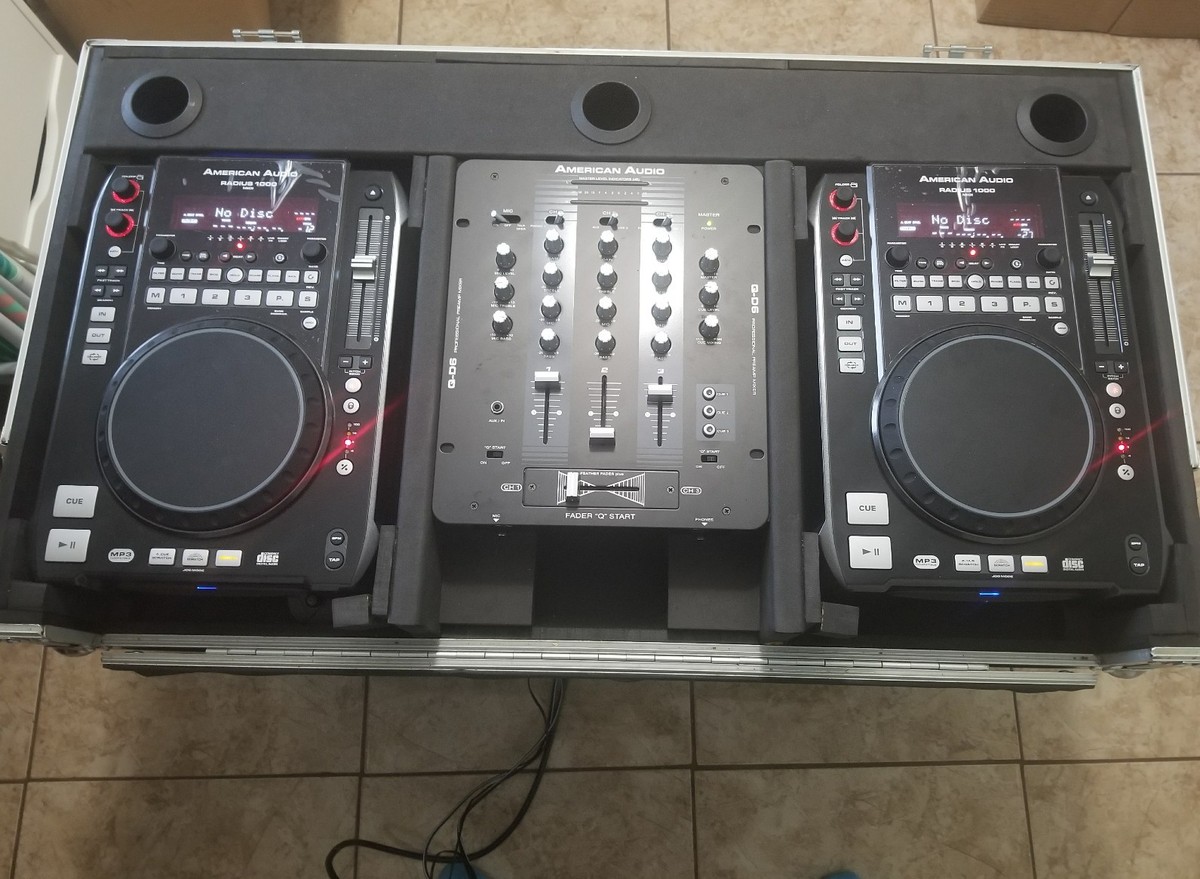 AMERICAN AUDIO RADIUS 1000 MIXER TURNTABLE SET AMP SPEAKERS DJ