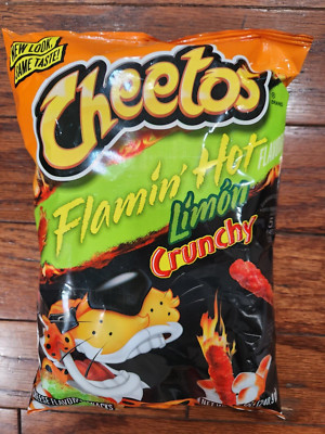NEW LOOK, SAME TASTE CHEETOS FLAMIN' HOT FLAVORED LIMON CRUNCHY NET 8.5 OZ 03/26