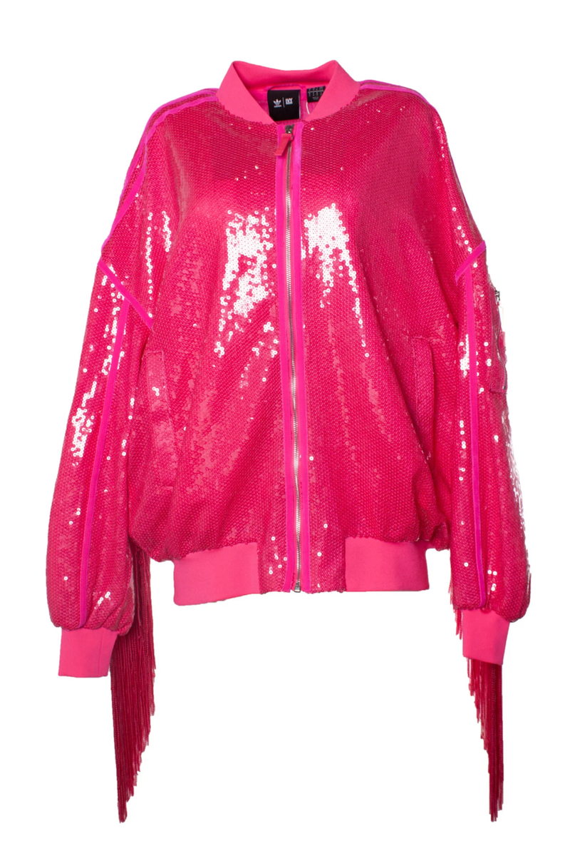 adidas Originals IVY PARK Sequin Bomber Fringe Triple Pink adidas Originals IVY PARK Sequin Bomber Fringe Triple Pink