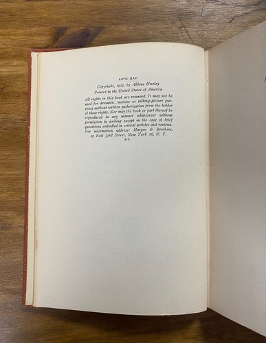 Aldous Huxley Antic Hay Harper Brothers HC/DJ 1948 Hardcover - Picture 10 of 10