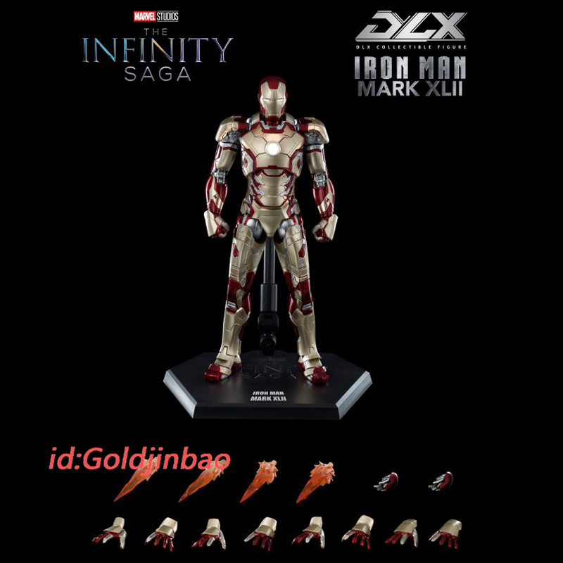 Threezero Iron Man MK42 Action Figure Model In Stock MARK 42 Led
