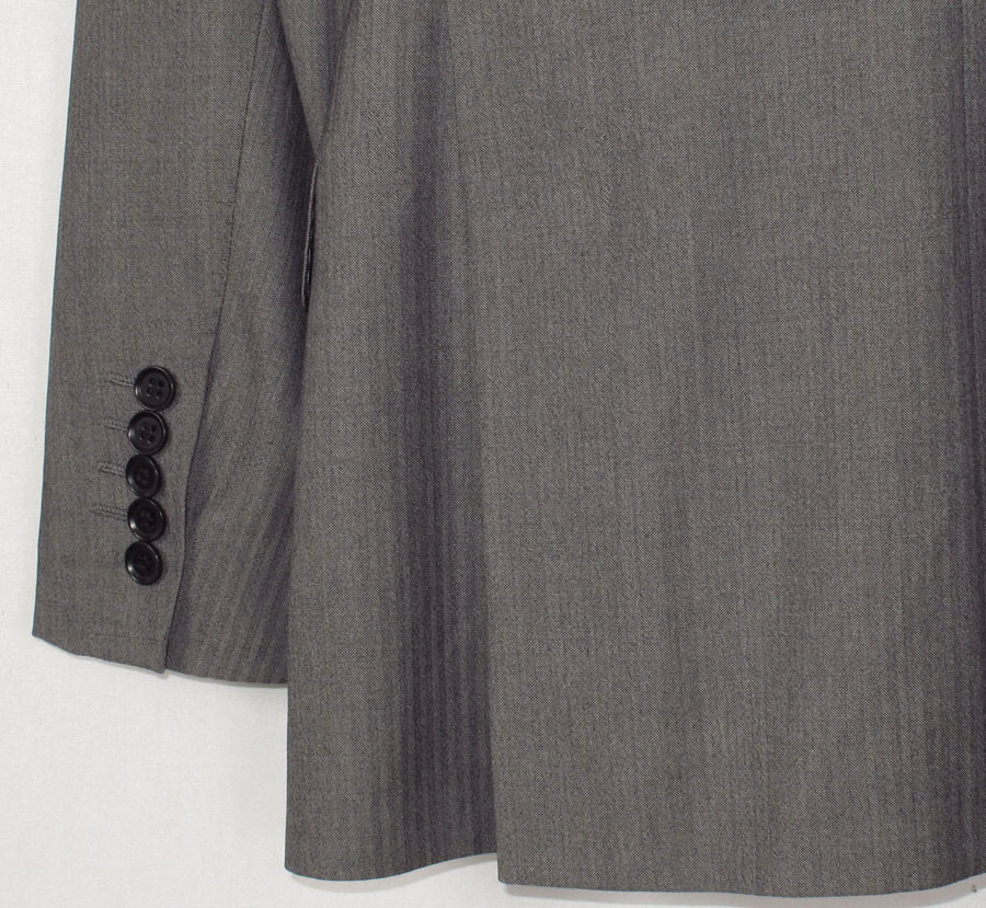Reiss 2 Button Dual Vented Gray Herringbone Shadow Stripe Blazer Sz. 36 R image 5