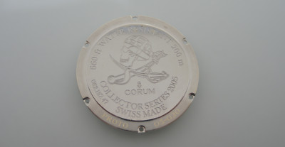 Prototyp Gehäuseboden für CORUM 082.157.47, Series 2005, prototype case back