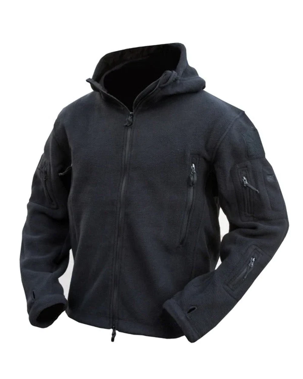 Recon Tactical Hoodie Black Military Style Hooded Sweatshirt Zip Thermal Fleece