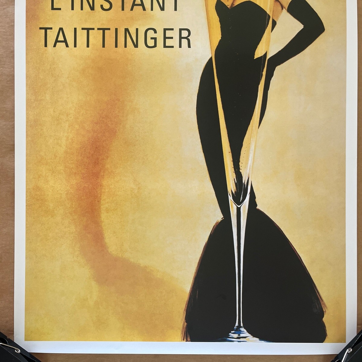 Vintage Original French L'instant Taittinger Champagne Ad Poster