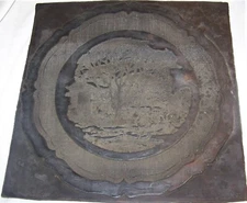 c1960 VINTAGE CURRIER IVES CHINA PATTERN MOLD HOME ADVERTISING HOMER LAUGHLIN