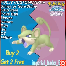 Pokemon Brilliant Diamond & Shining Pearl ✨ Shiny Rattata ✨ 6IV Customizable