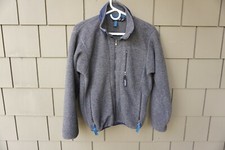 VINTAGE Patagonia Fleece Full Zip USA MADE Jacket Coat XS High Pile Gray Sherpa