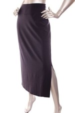 NEW Eileen Fisher Stretch Jersey Knit Straight Slim Fit Full Length Skirt Blue