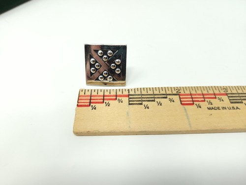 Vintage Swank Square cufflinks silver tone links - Picture 4 of 10