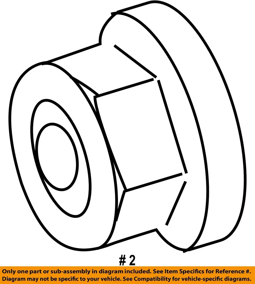 TOYOTA OEM Battery-Positive Cable Terminal Nut 9008018070 - Image 2 of 2