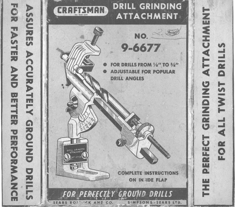 Craftsman 96677 Drill Grinding Attachment INSTRUCTIONS ONLY! eBay