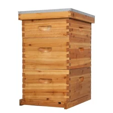 VINGLI 10-Frame Bee Hive, Wax Coated Beehive Starter Kit(3 Layer)