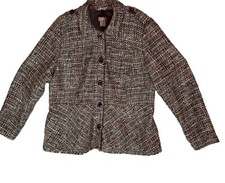 Chico's Women's Tweed Multi-Color Blazer Medium SZ 2 -12/14