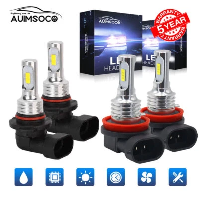 H11 9005 LED Headlight KIT Combo Bulbs 10000K High&Low Beam Super Bright White - Bild 1 von 4