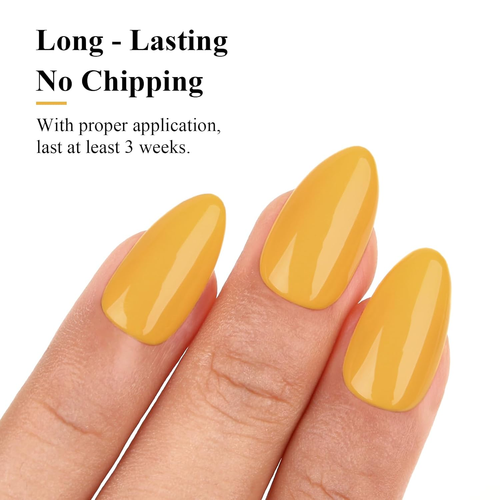 Gel Nail Polish, 0.5 Fl Oz Warm Yellow Gel Polish Soak off LED UV Nail Gel Polis - Picture 4 of 7