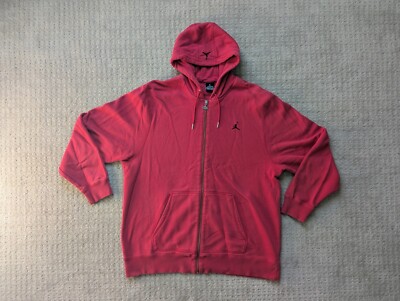 Jordan Hoodie Red Black Jumpman Full Zip Up Basketball Jacket Flight Mens XL