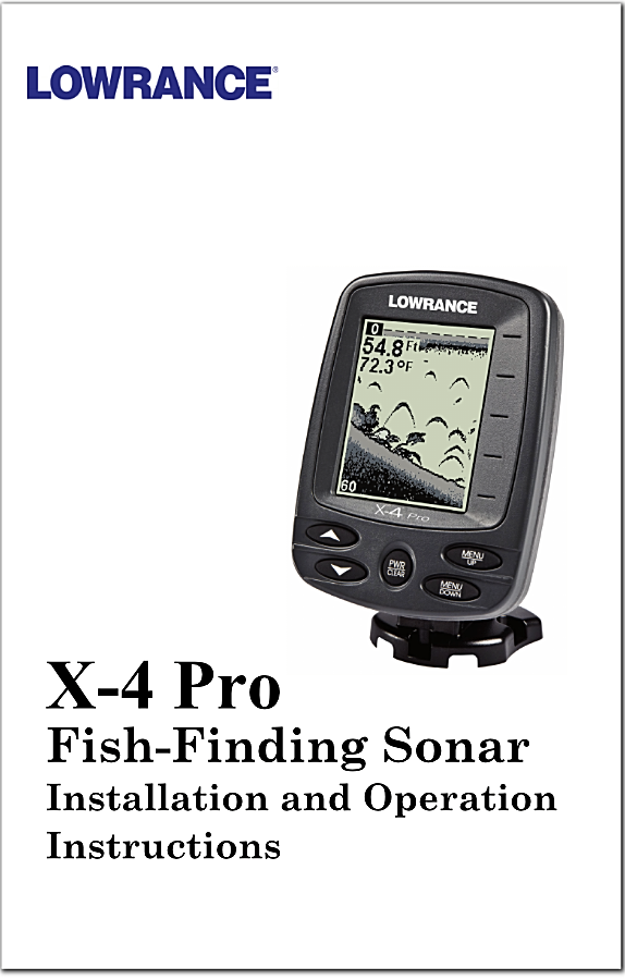 Lowrance X4 Pro Fish Finder NEW OPERATIONS INSTRUCTION MANUAL eBay