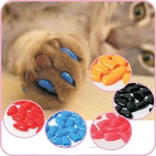 Soft Colorful Rubber Cat  Nail Caps Anti Scratch Pet Claw Paws Nail Protector.