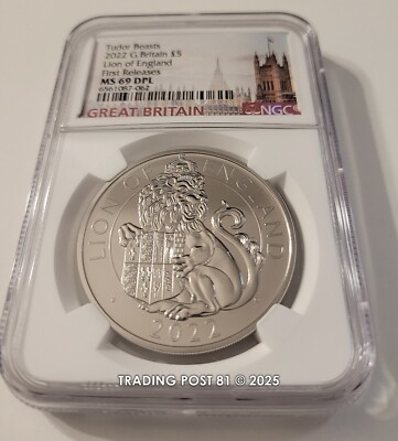 #ad #ad 2022 GREAT BRITAIN *SALE* Lion of England Tudor Beasts FR NGC MS 69 DPL $98.00
