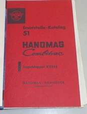 Hanomag Combitrac Tractor R 324 E Parts Catalog / Parts List 5/1959