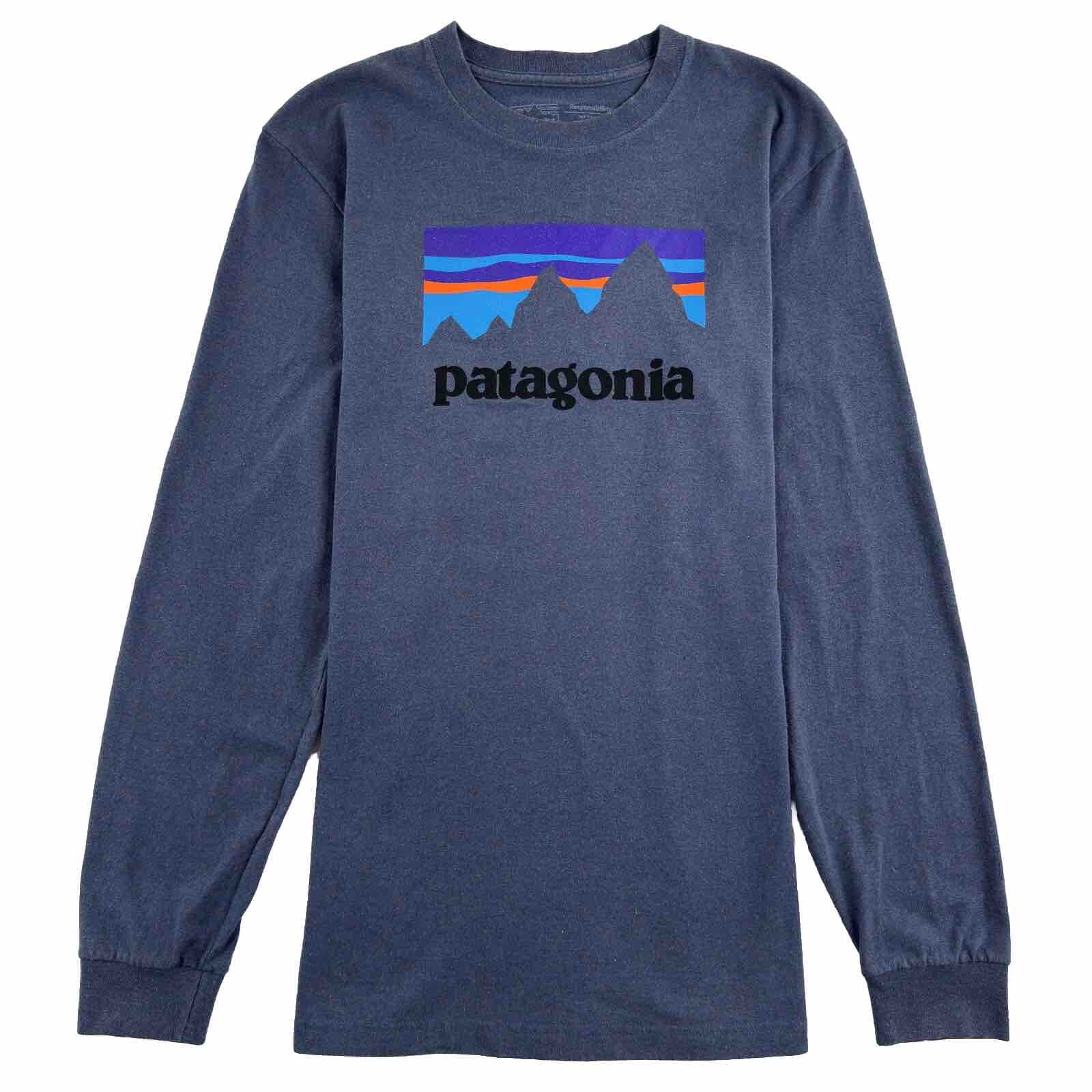 Camiseta Patagonia Hombre Pequeña Tienda Pegatina Manga Larga Responsibili Sostenible