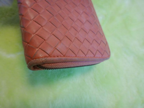 Bottega Veneta Zip long wallet leather orange 244823 used 100% authentic - Picture 4 of 9