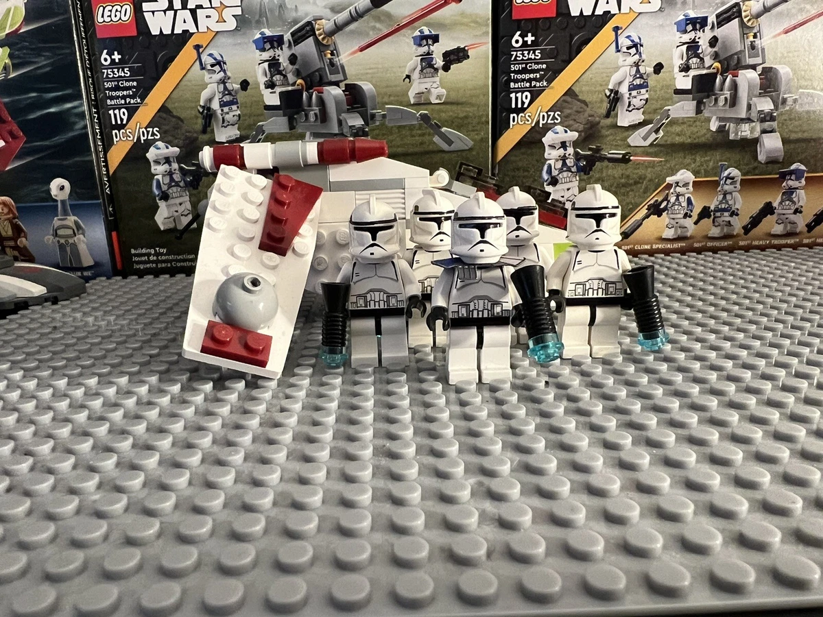 LEGO Star Wars Lot Clone Trooper Phase 1 Clone Wars Minifigure with mini  gunship