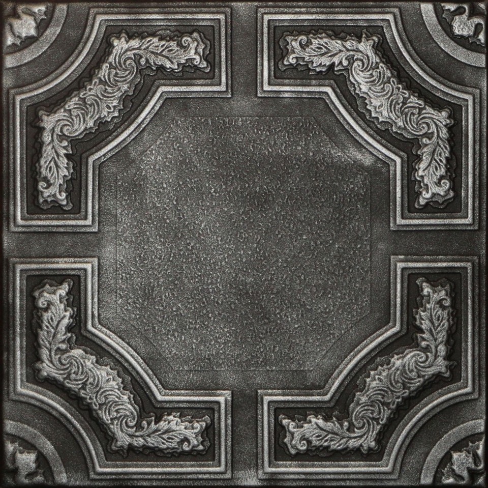 Glue-Up R28A Tin Look Faux Ceiling Tiles - 20x20 Inch, Various Colors, Styrofoam